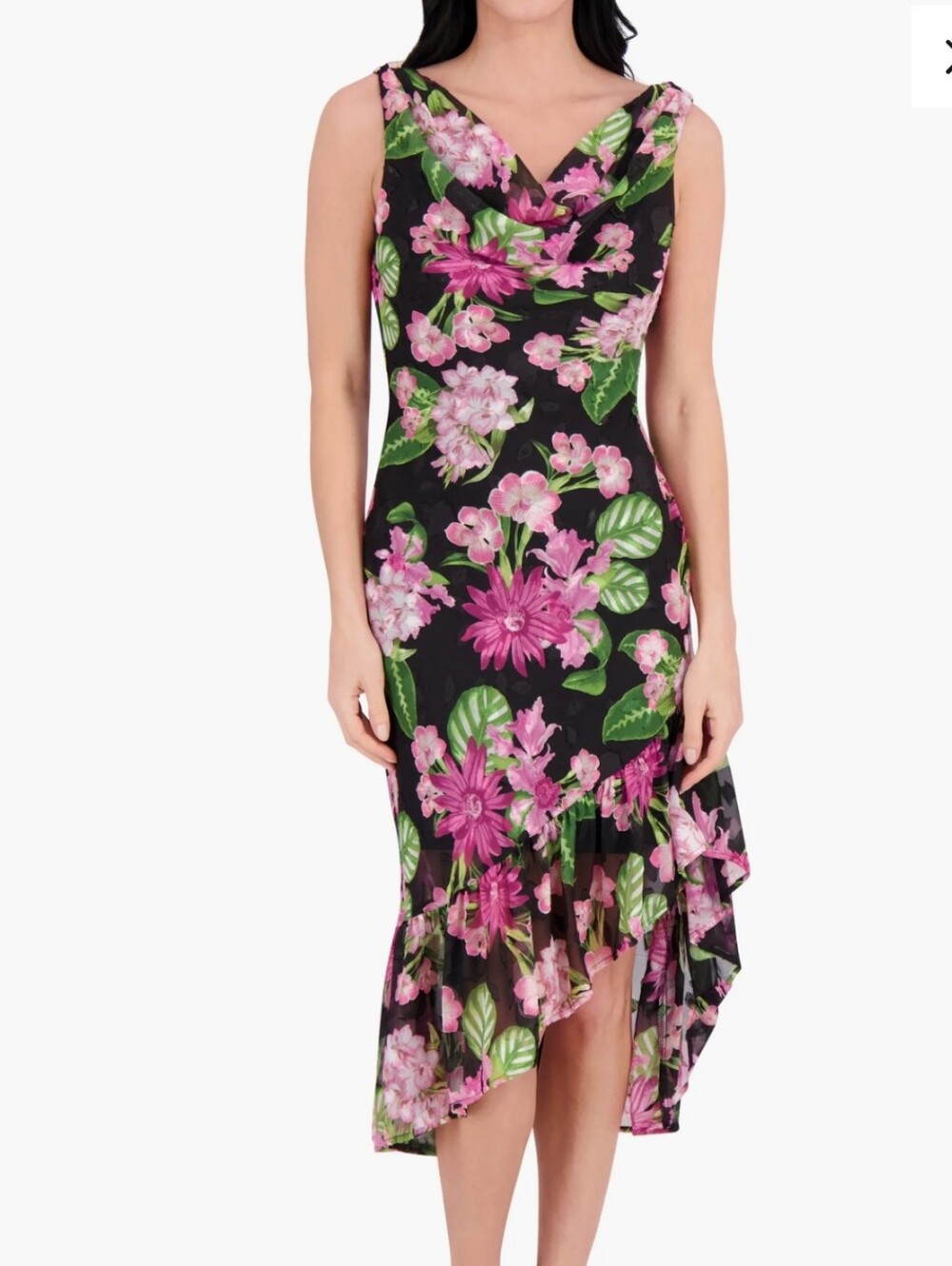 kensieWomen's‎ Floral-Print Chiffon Flounce Dress Size 16
